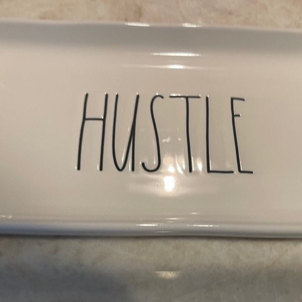 Rae Dunn Hustle trinket tray NEW